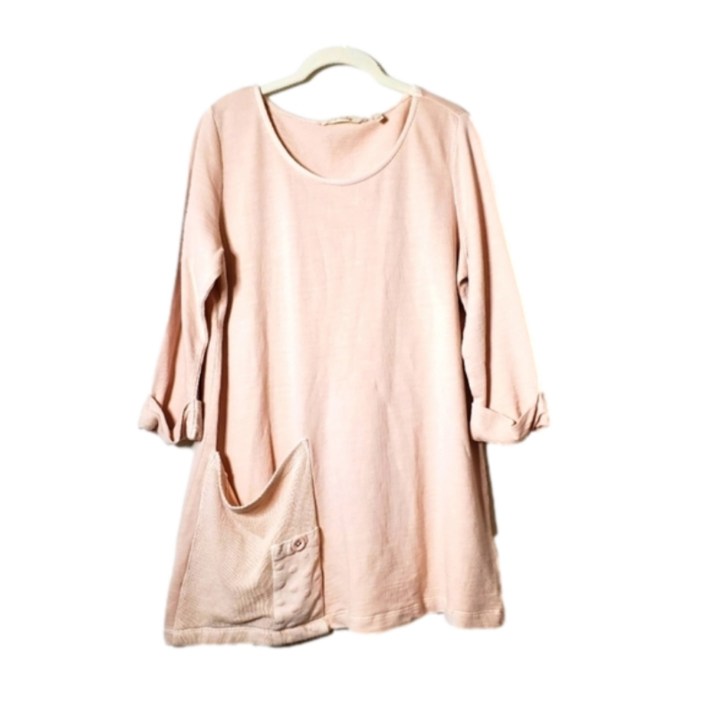 Soft Surroundings Lagenlook Knit Tunic Layered Pocket Top